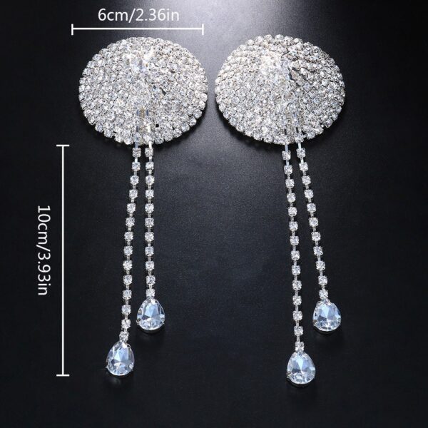 Water Droplet Tassel Circular Chest Nipple Patch - Image 2