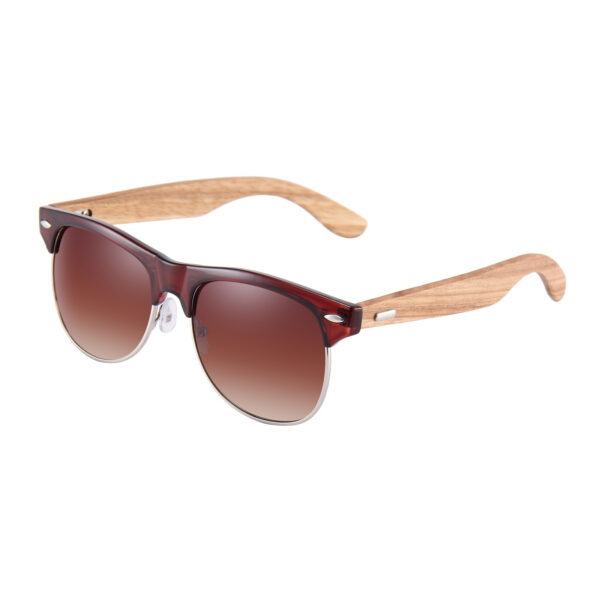 Fashion New Plastic-bamboo Half Frame Sunglasses - Image 3