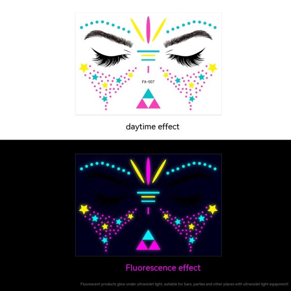 Festival Fluorescent Face Pasters Waterproof Masquerade - Image 8