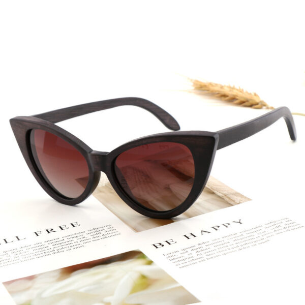Bamboo Wood Glasses Cat Eye Polarized - Image 5