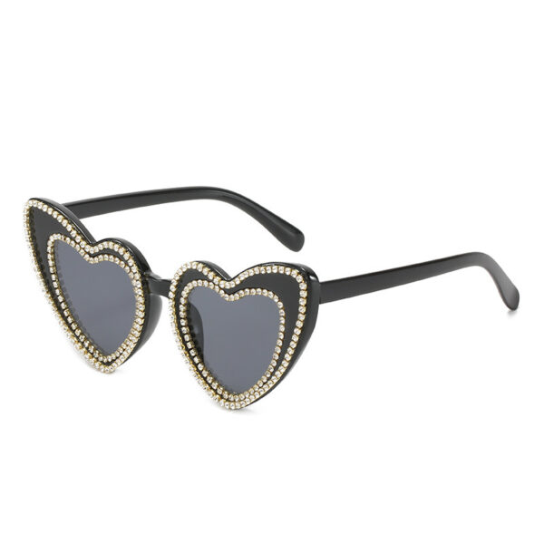 Fashion Peach Heart Diamond Sunglasses - Image 2