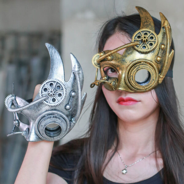 Mechanical Steampunk Retro Half Face Mask - Image 7