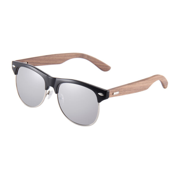 Fashion New Plastic-bamboo Half Frame Sunglasses - Image 2