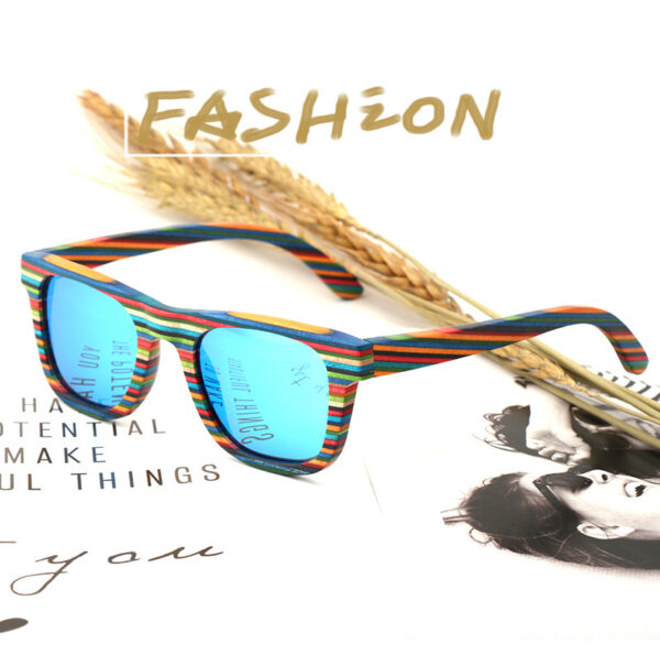 Outdoor Colourful Wood Sunglasses - Image 4