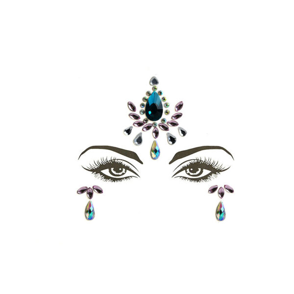 Acrylic Green Resin Diamond Face Sticker - Image 2