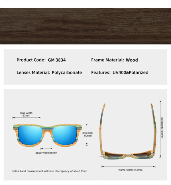 Wooden Polarized Bamboo Sunglasses - Image 7
