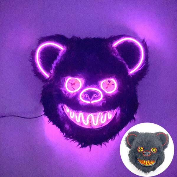 Horror Thriller Bloody Bear EL Luminous Music Festival Mask