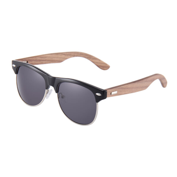 Fashion New Plastic-bamboo Half Frame Sunglasses - Image 4