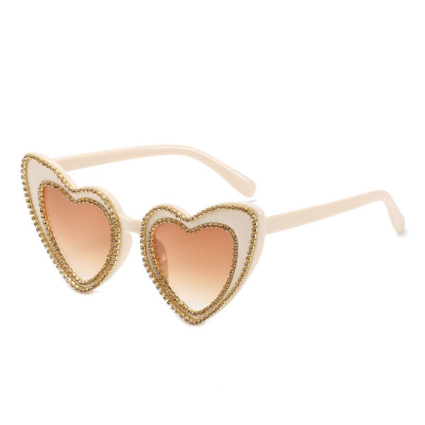Fashion Peach Heart Diamond Sunglasses - Image 6
