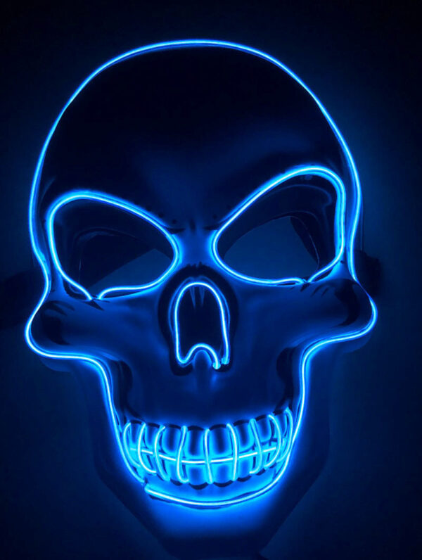 Skeleton Mask LED Glow Scary Mask 1pc. - Image 2