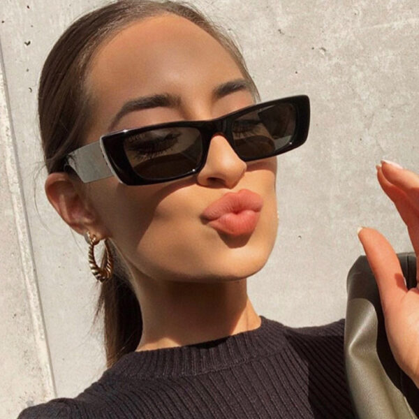 Jelly Color Square Sun Glasses Concave Shape - Image 4