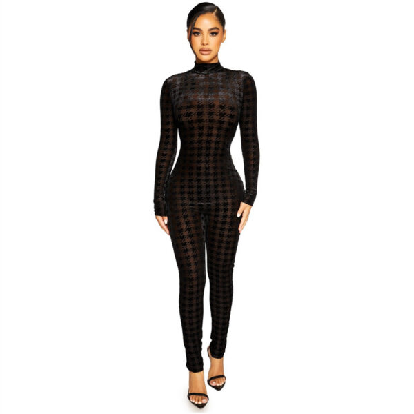 Solid Color Sexy Tight-fitting Long-sleeved Jumpsuit - Image 4