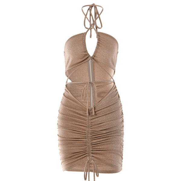 Halter Bright Silk Dress - Image 3