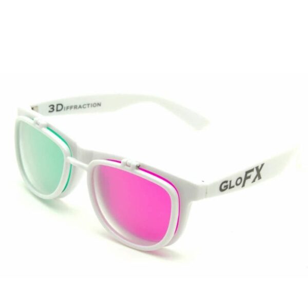 GloFX Flip 3Diffraction Glasses- White - Image 3