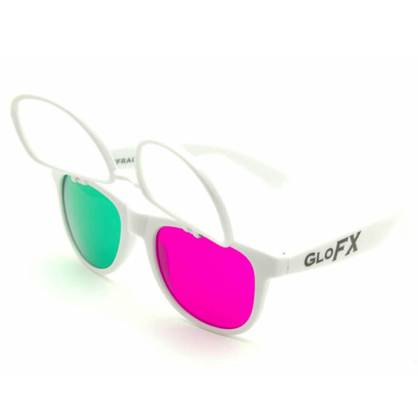 GloFX Flip 3Diffraction Glasses- White - Image 2