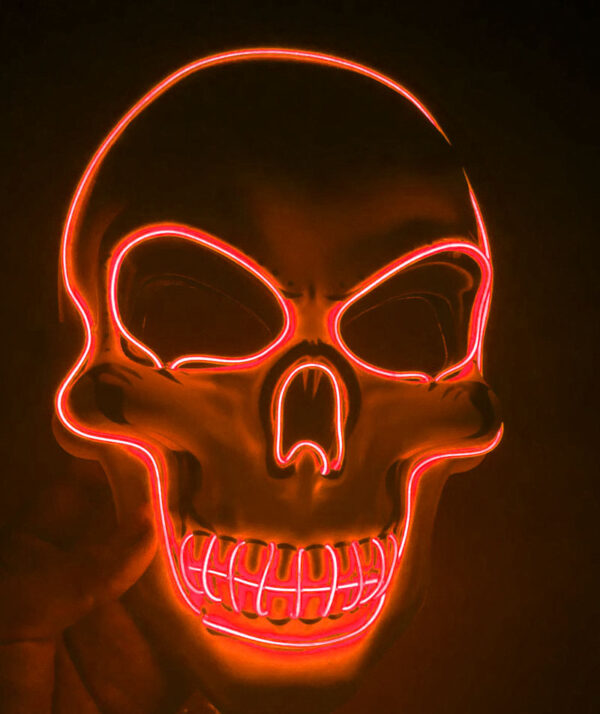 Skeleton Mask LED Glow Scary Mask 1pc. - Image 9