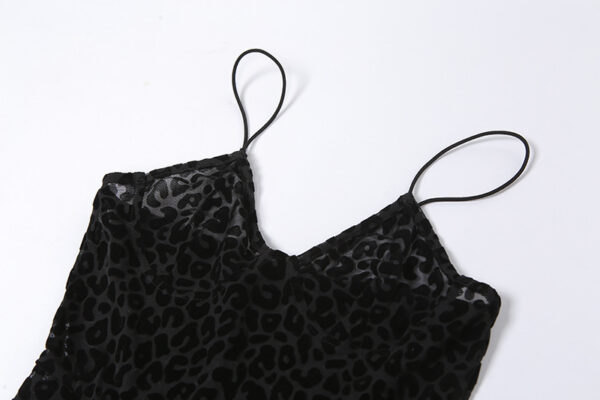 Low Cut Perspective Mesh Slim Fit Jumpsuit - Image 3
