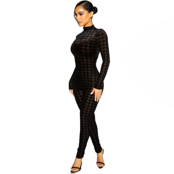 Solid Color Sexy Tight-fitting Long-sleeved Jumpsuit - Image 3