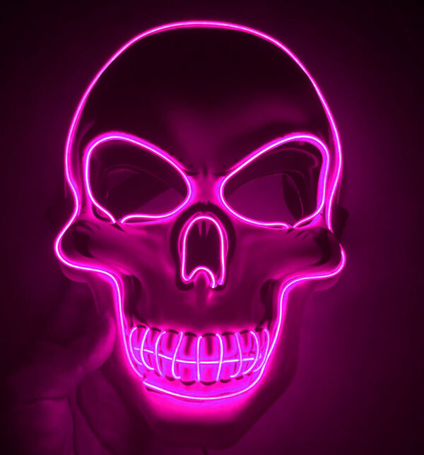 Skeleton Mask LED Glow Scary Mask 1pc. - Image 7