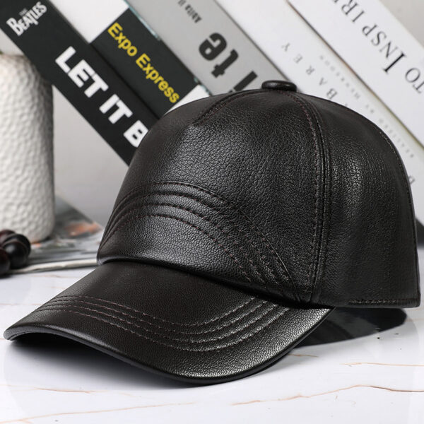 Sheepskin Leather Outdoor Sun-proof Cap - Image 5
