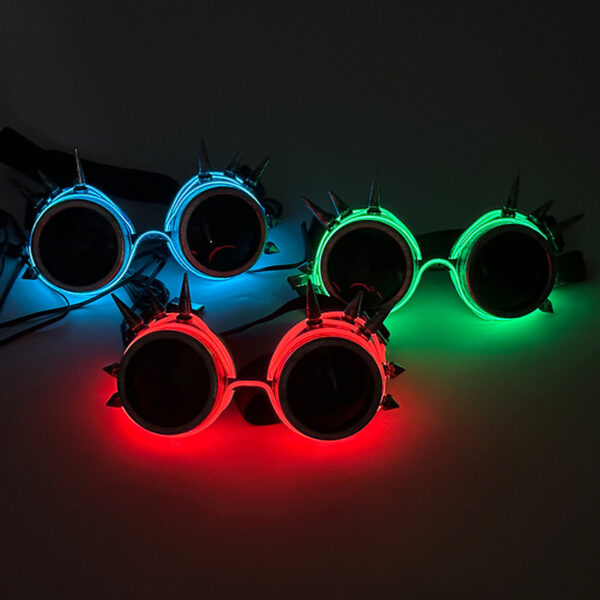 Glow Steampunk Festival Goggles - Image 2