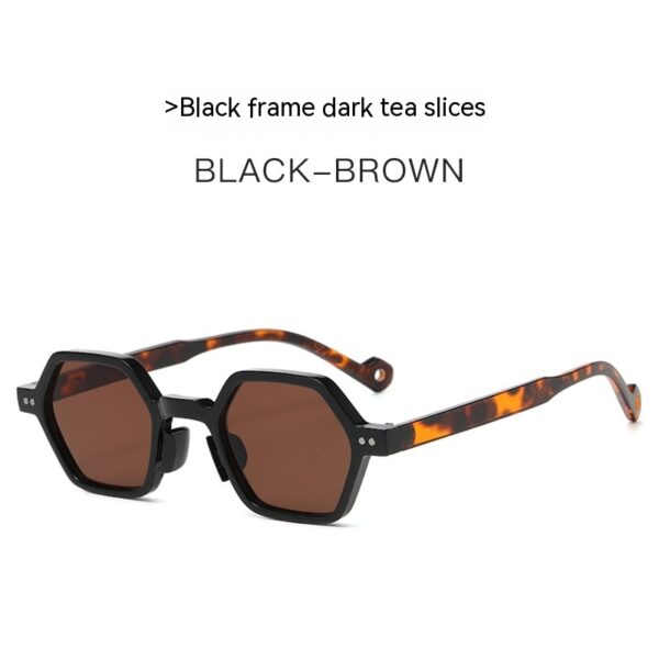New Collection Retro Hexagonal Frame Sunglasses - Image 8