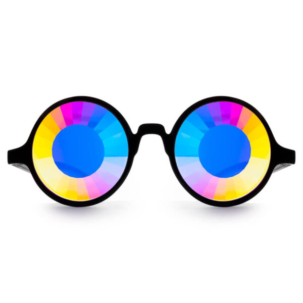 Black Kaleidoscope Glasses – Wormhole – Flat Back