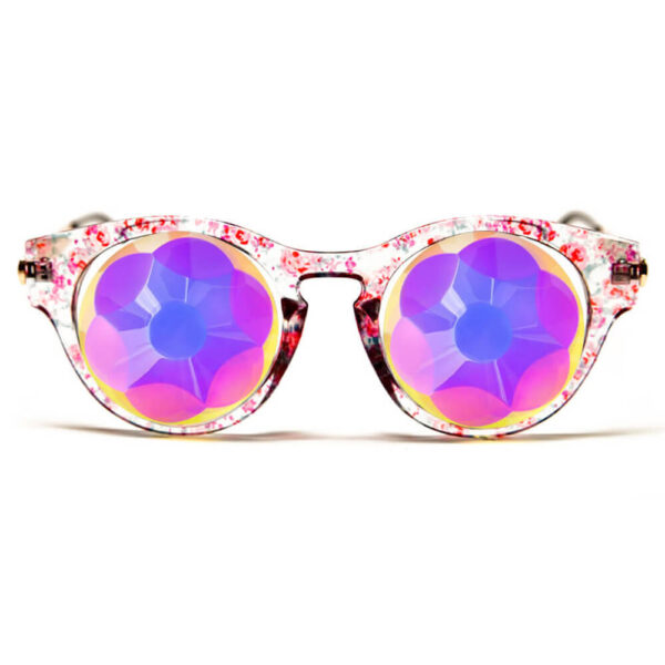 GloFX Floral Cat Eye Kaleidoscope Glasses