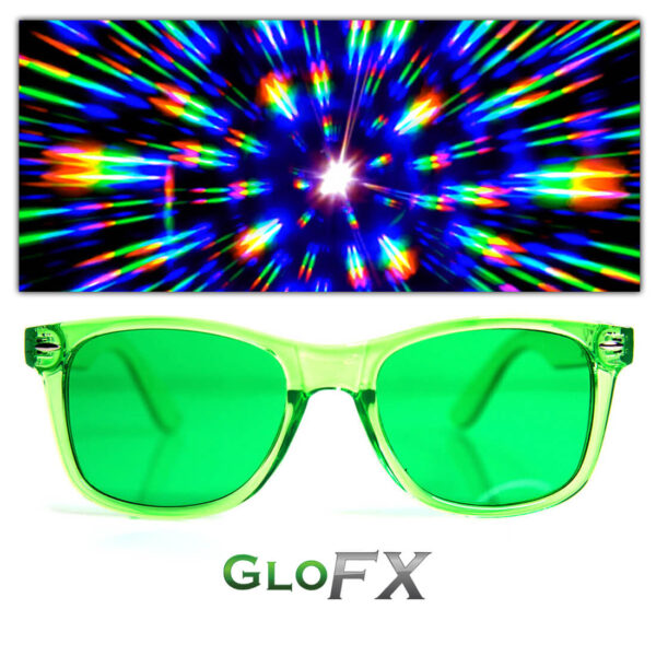 GloFX Color Infused Diffraction Glasses – Green - Image 4