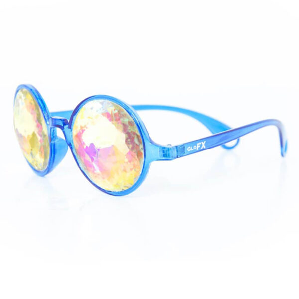 GloFX Transparent Blue Kaleidoscope Glasses – Rainbow - Image 3