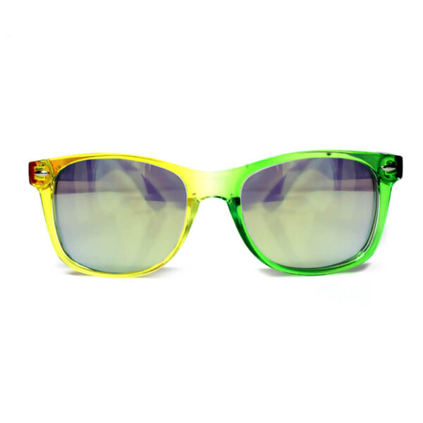GloFX Transparent Rainbow Diffraction Glasses – Gold Mirror - Image 3