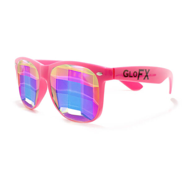 GloFX Bug Eye Ultimate Kaleidoscope Glasses – Pink - Image 3