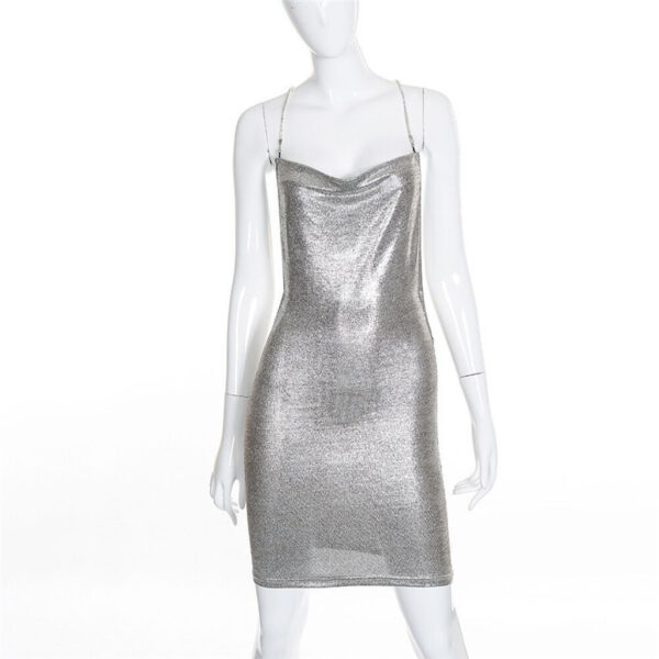 Spaghetti Strap Sling Backless Slim Cross-tie Dress - Image 6