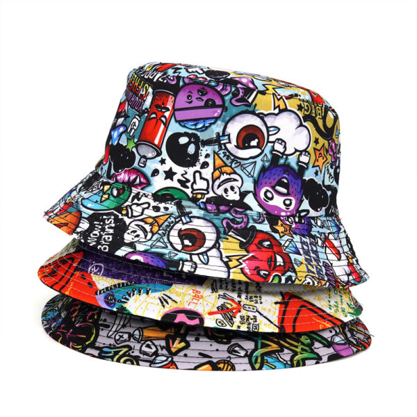 New Cartoon Pattern Double-sided Trendy Outdoor Hat