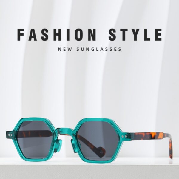 New Collection Retro Hexagonal Frame Sunglasses