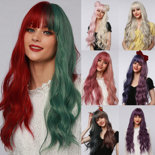 Colored Long Curly Hair Wig