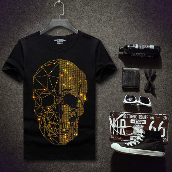 Diamond skull Plus Size Bottoming Shirt - Image 3