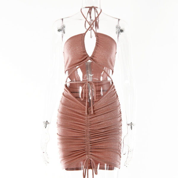 Halter Bright Silk Dress - Image 8