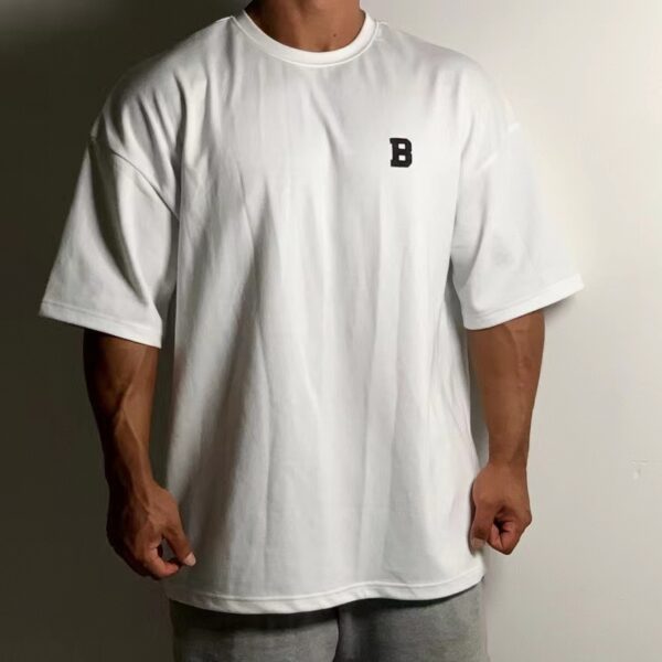 Loose Short Sleeve Drop Shoulder Cotton Heavy T-shirt - Image 3