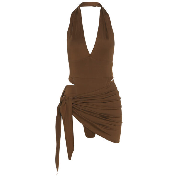 New Women's Sexy V-neck Halter Dress - Image 4