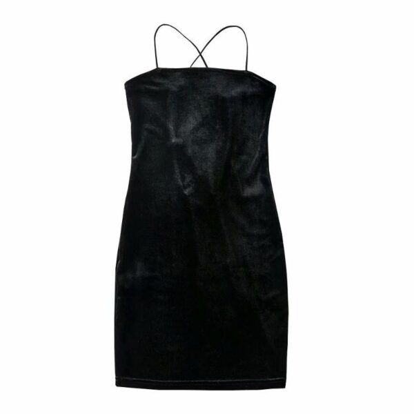 Spaghetti Strap Sling Backless Slim Cross-tie Dress - Image 7